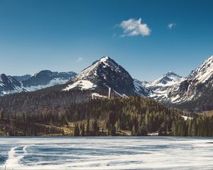 Превью обои strba tarn, словакия, горы, озеро