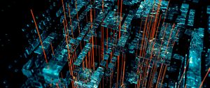 Превью обои структура, фрагменты, лучи, абстракция, 3d