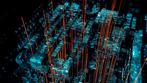 Превью обои структура, фрагменты, лучи, абстракция, 3d