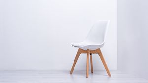 Превью обои стул, белый, минимализм, стена