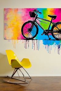 Превью обои стул, картина, велосипед, искусство, арт
