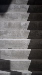 Превью обои ступеньки, лестница, бетон, тень, черно-белый