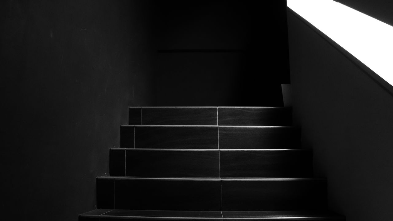 Обои ступеньки, стены, темный, лестница