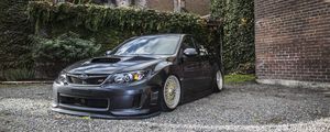 Превью обои subaru impreza, subaru, автомобиль, черный