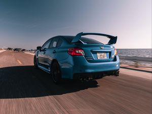 Превью обои subaru wrx, subaru, автомобиль, спорткар, скорость