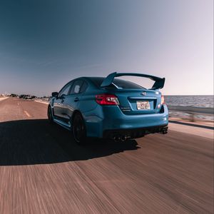 Превью обои subaru wrx, subaru, автомобиль, спорткар, скорость