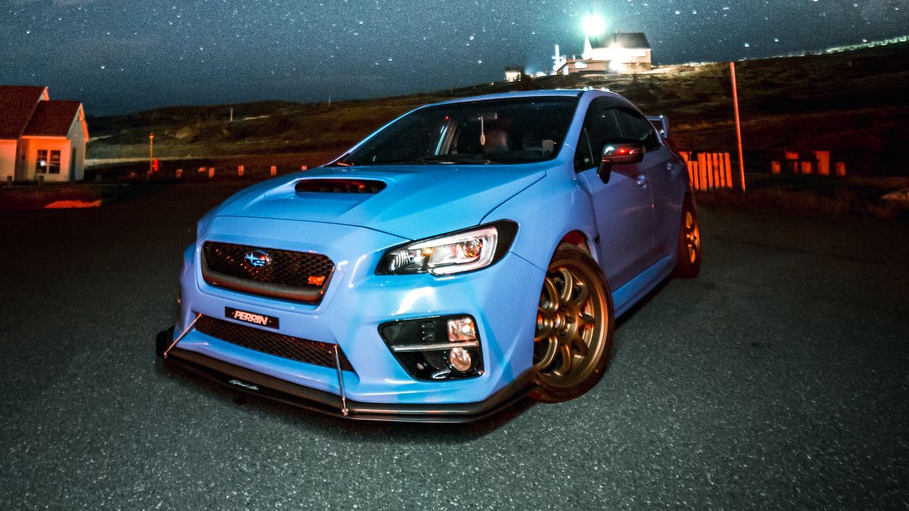 Обои subaru wrx, subaru, автомобиль, спорткар, вид спереди, спойлер