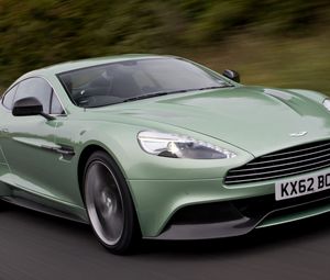 Превью обои суперкар, зеленый, aston martin