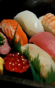 Превью обои суши, рыба, еда, макро