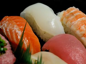 Превью обои суши, рыба, еда, макро