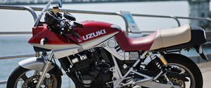 Превью обои suzuki katana, suzuki, мотоцикл, байк, красный