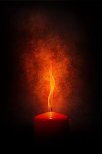 Превью обои свеча, огонь, гореть, пламя, темный
