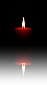 Превью обои свеча, огонь, тень, отражение