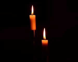 Превью обои свечи, огонь, темный