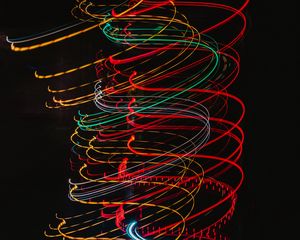 Превью обои свет, длинная выдержка, линии, разноцветный, абстракция