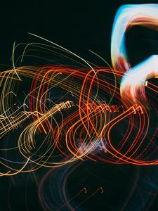 Превью обои свет, длинная выдержка, линии, размытость, абстракция