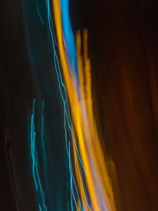 Превью обои свет, длинная выдержка, желтый, синий, абстракция