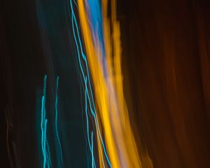 Превью обои свет, длинная выдержка, желтый, синий, абстракция