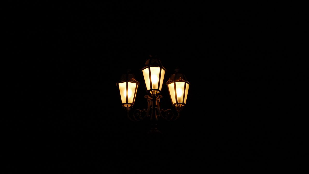 Обои свет, фонари, ночь