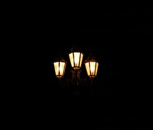 Превью обои свет, фонари, ночь