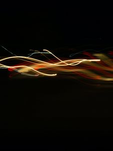Превью обои свет, фризлайт, линии, длинная выдержка, абстракция, темный