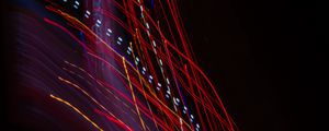 Превью обои свет, линии, длинная выдержка, красный, абстракция