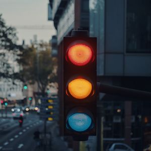 Превью обои светофор, город, свет