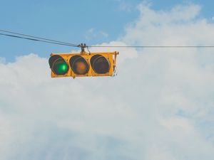 Превью обои светофор, небо, облака