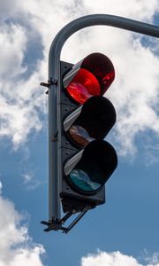 Превью обои светофор, огни, красный, стоп