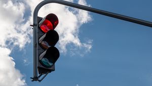 Превью обои светофор, огни, красный, стоп