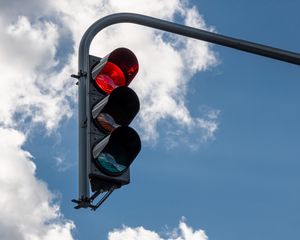 Превью обои светофор, огни, красный, стоп