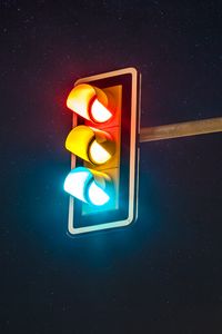 Превью обои светофор, огни, свечение, ночь