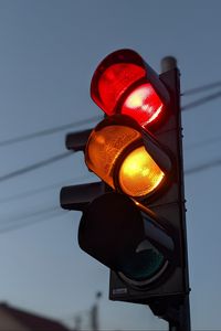 Превью обои светофор, огни, темный