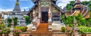 Превью обои таиланд, храм, чиангмай, hdr