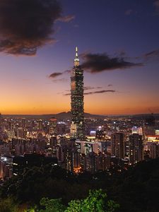 Превью обои тайбэй, тайвань, небоскребы, вид сверху