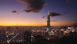 Превью обои тайбэй, тайвань, небоскребы, вид сверху