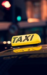 Превью обои такси, шашка, текст, надпись, желтый