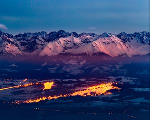 Превью обои татры, горы, закат, свет, карпаты, польша