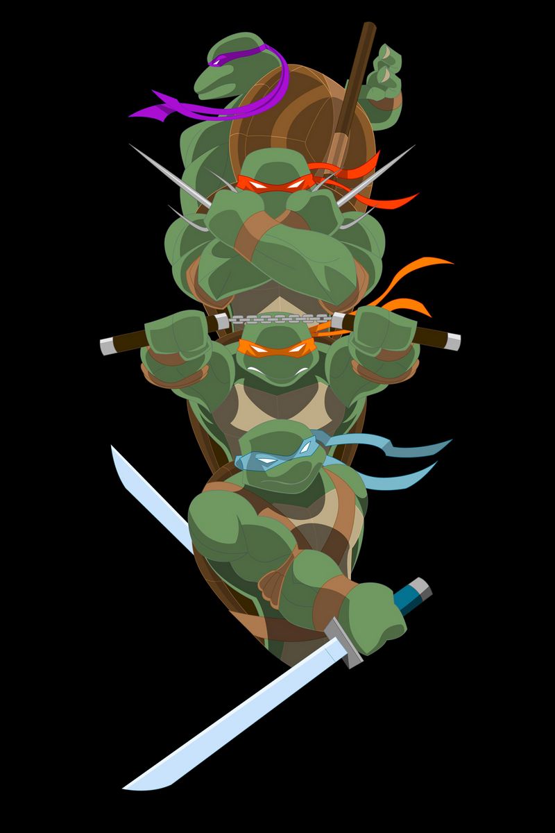 Скачать 800x1200 teenage mutant ninja turtles, черепашки, минимализм обои,  картинки iphone 4s/4 for parallax