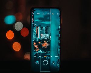 Превью обои телефон, город, ночь, темный, фото
