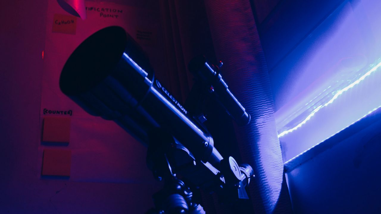 Обои телескоп, устройство, оптика, свет, темный