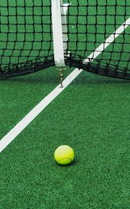Превью обои теннис, корт, сетка, мяч, спорт