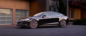 Превью обои tesla model s, tesla motors, вид сбоку