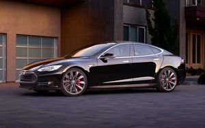 Превью обои tesla model s, tesla motors, вид сбоку