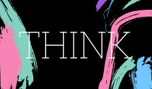 Превью обои think, мысли, линии, полосы, надпись