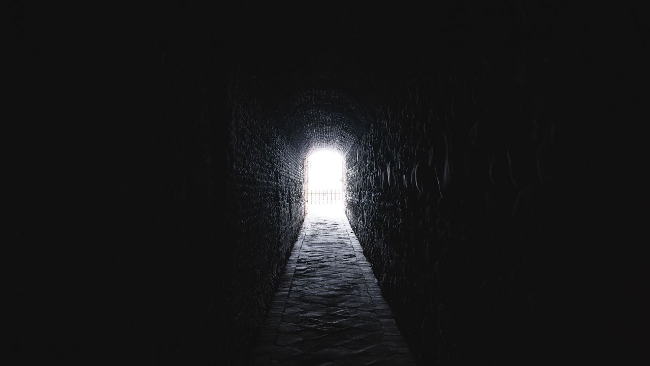 Обои тоннель, арка, темный