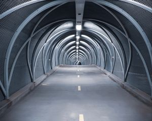 Превью обои тоннель, дорога, мост, конструкция, симметрия