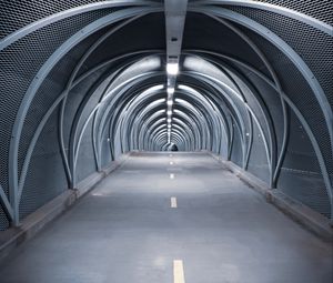 Превью обои тоннель, дорога, мост, конструкция, симметрия