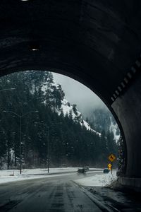 Превью обои тоннель, дорога, снег, зима