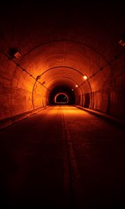 Превью обои тоннель, дорога, темный, подсветка